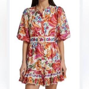 Farm Rio Spring Bananas Belted Minidress